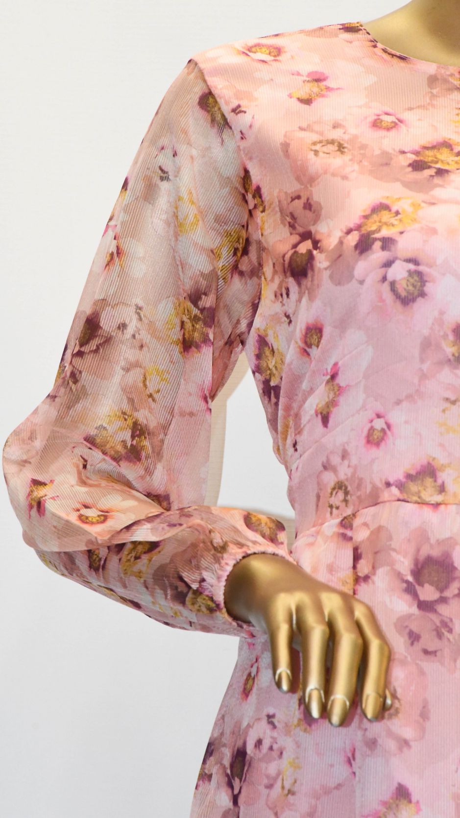 Maxi Regular Midi Dress-Pink Floral