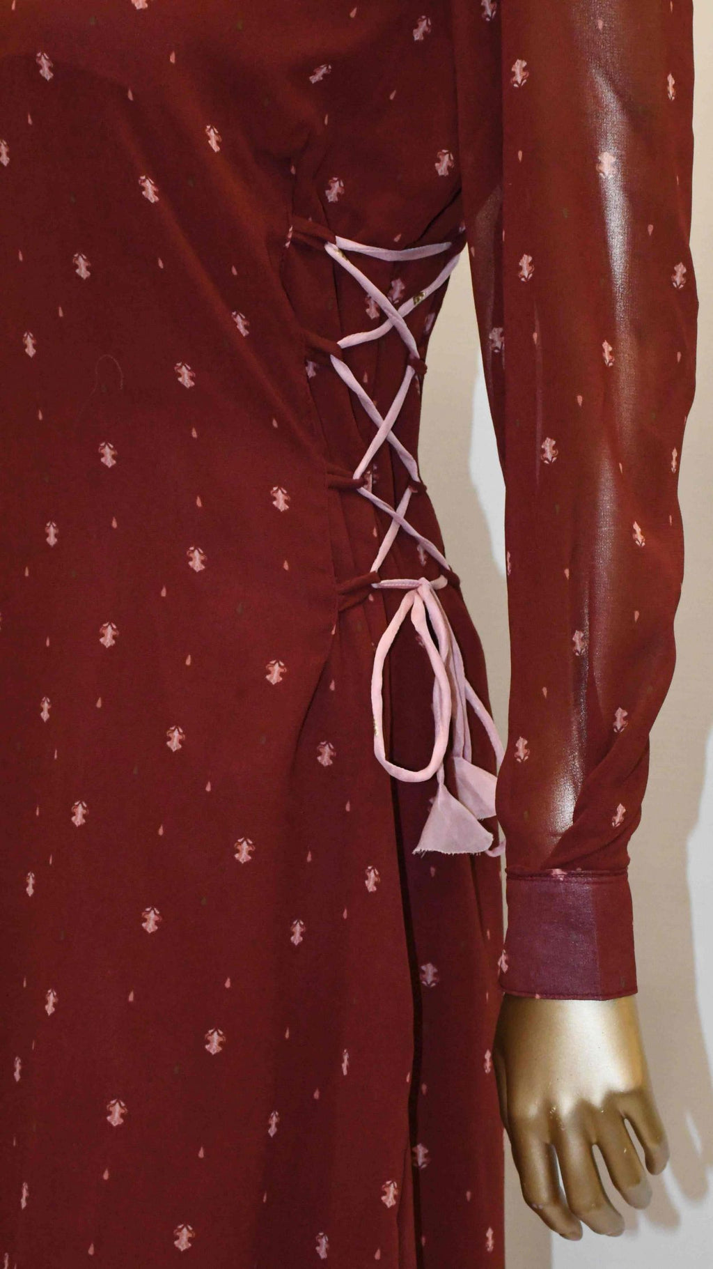 Maxi Side Laces-Maroon Printed