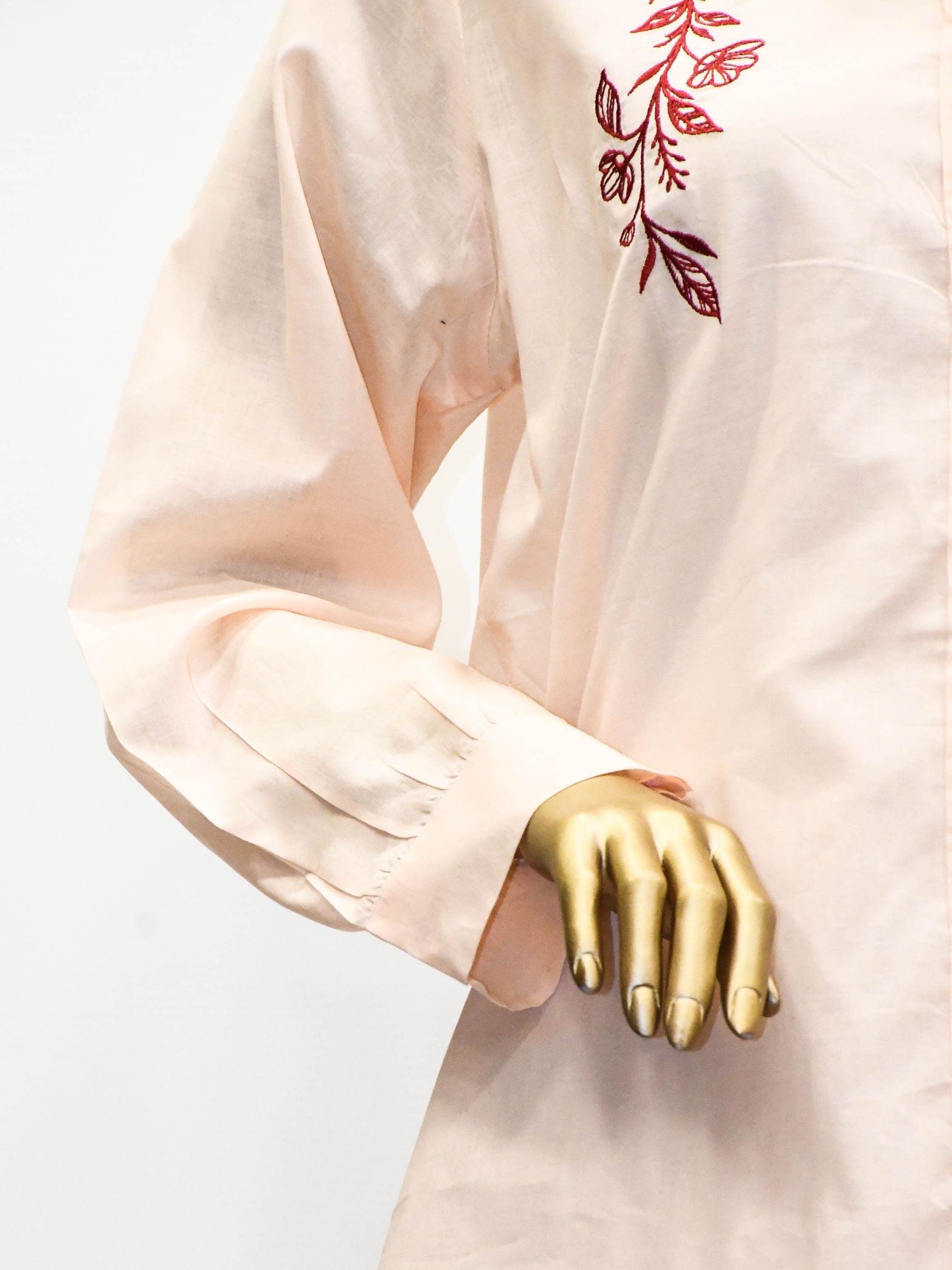 Co-Ord Set Collar Front Open-Pastel Peach