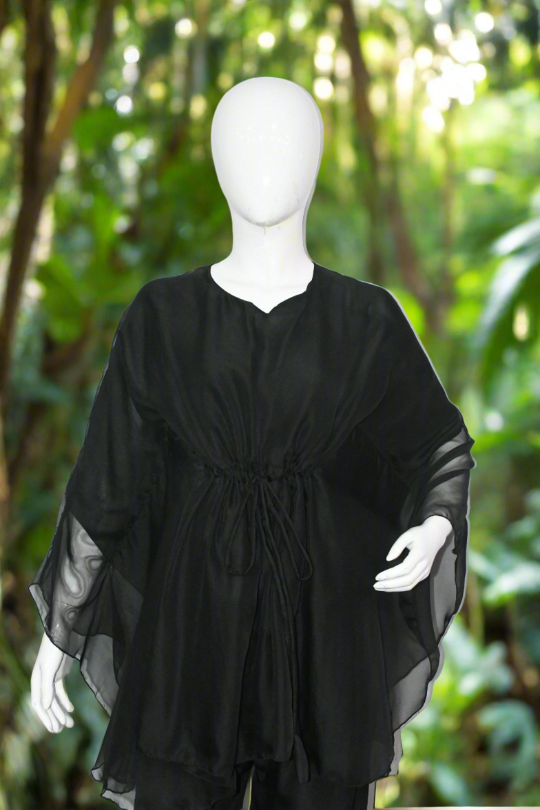 Kaftan Top-Jet Black