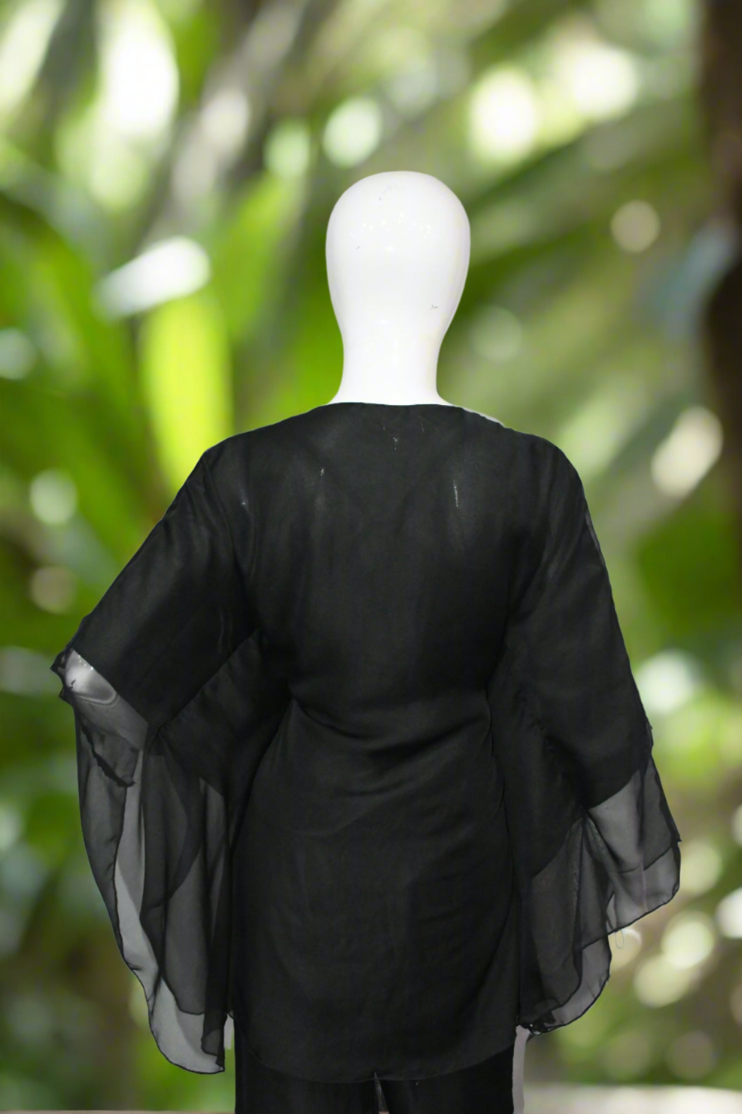 Kaftan Top-Jet Black