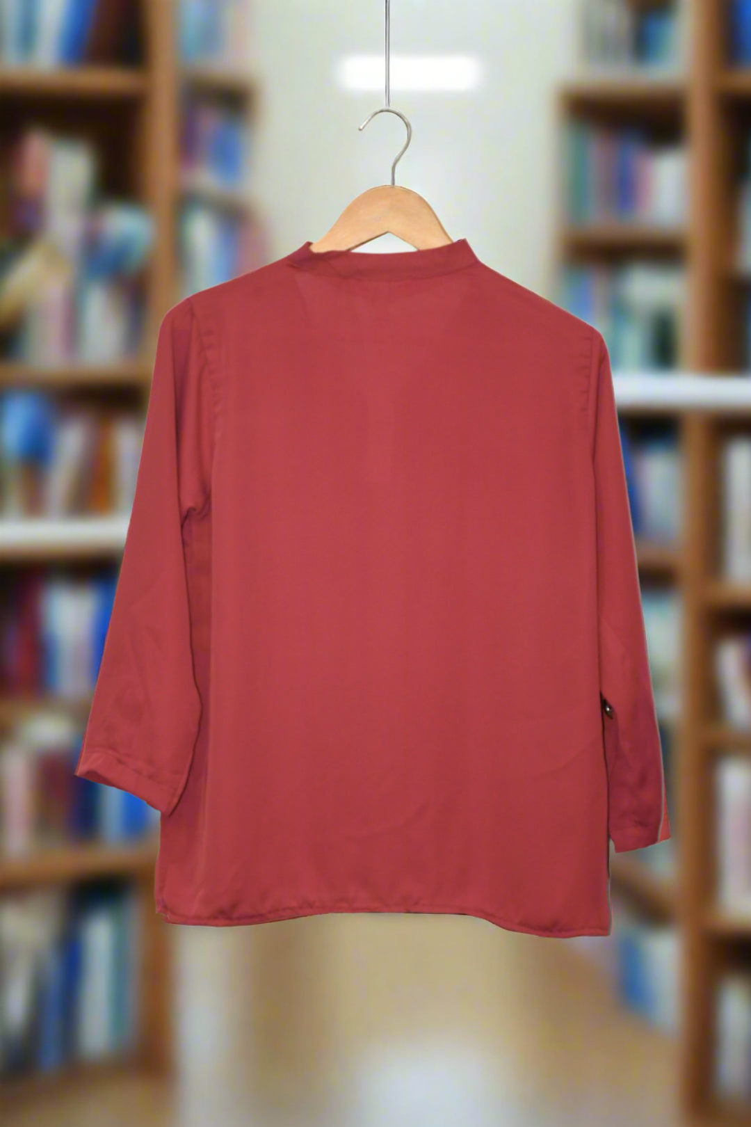 Choker Neck Top-Indian Red