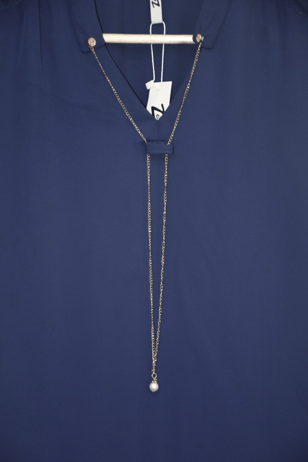 Top Locket Chain-Navy Blue