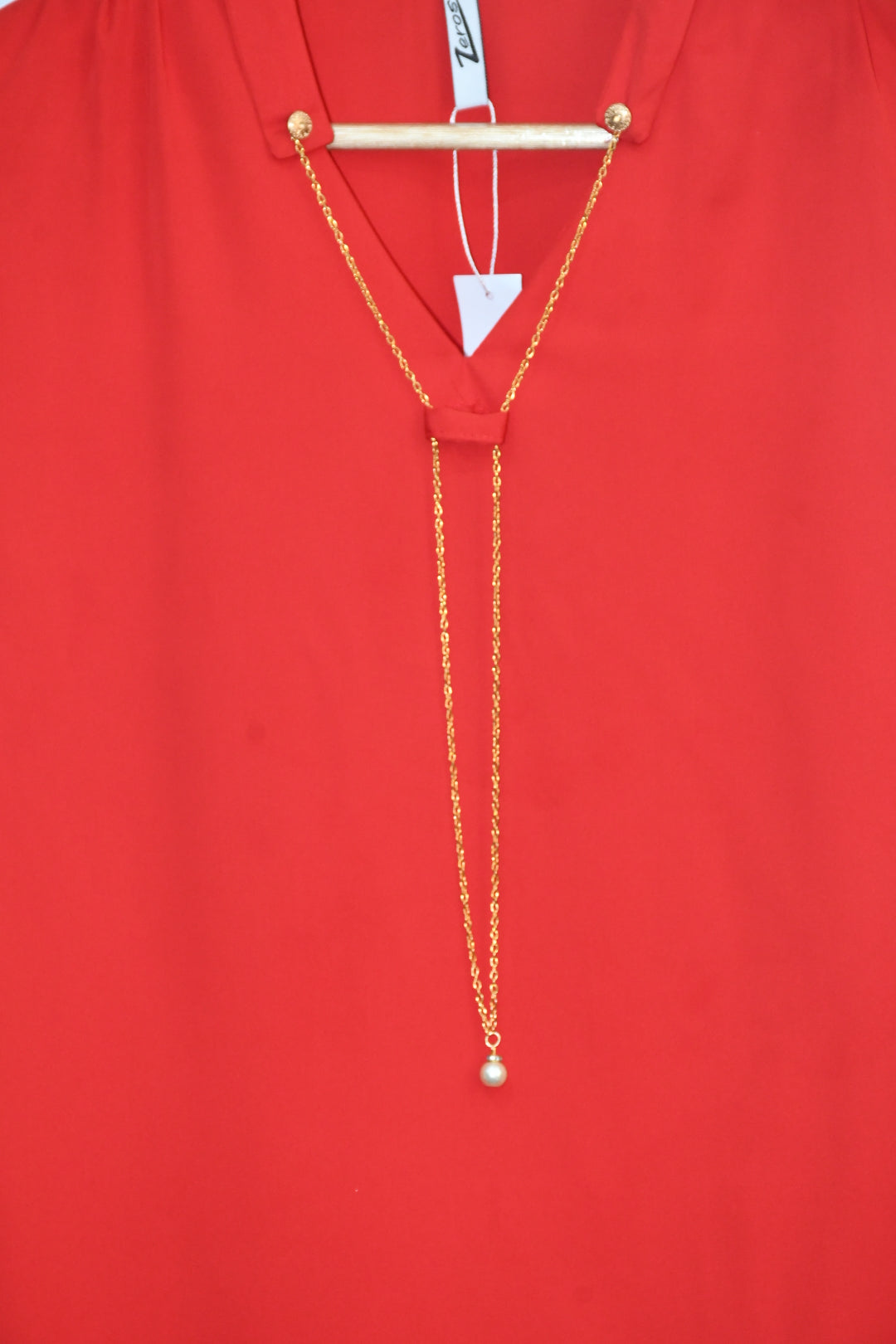 Top Locket Chain-Deep Red