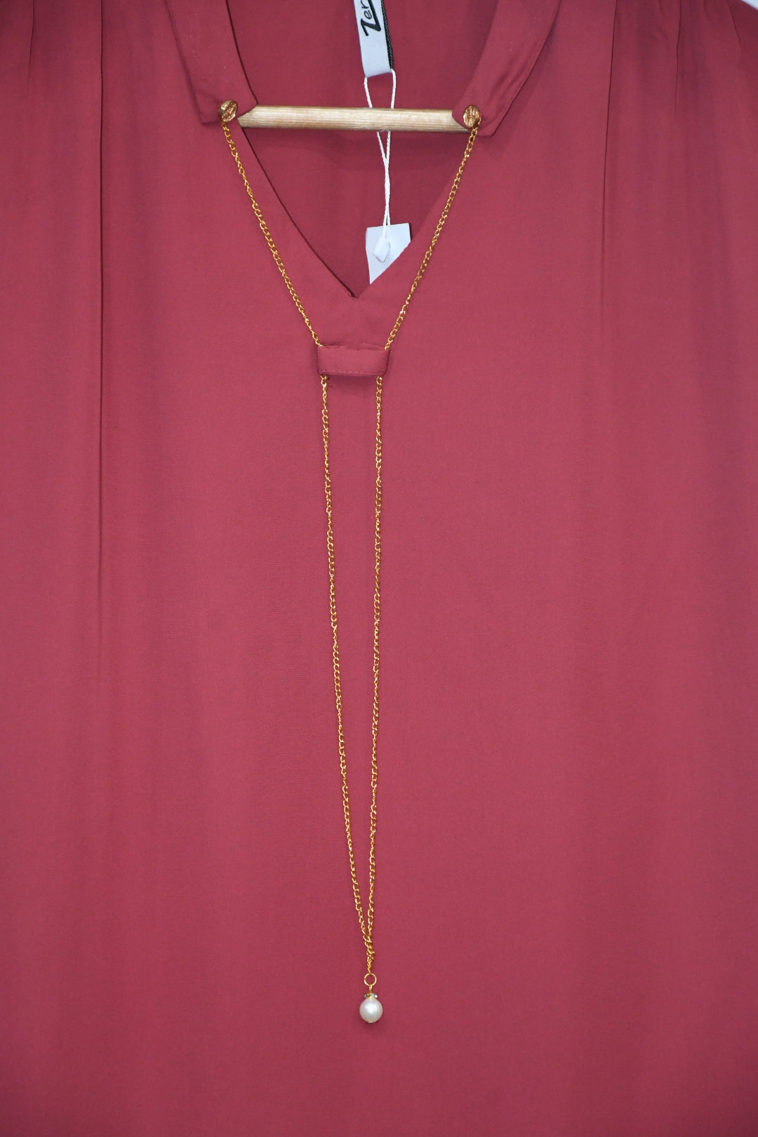 Top Locket Chain-Rosewood