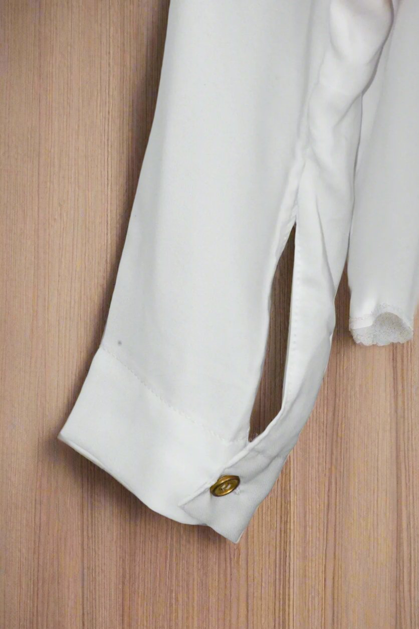 Top Floral Tie Knot-White