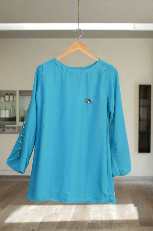 Top Pearl Sleeves-Turquoise