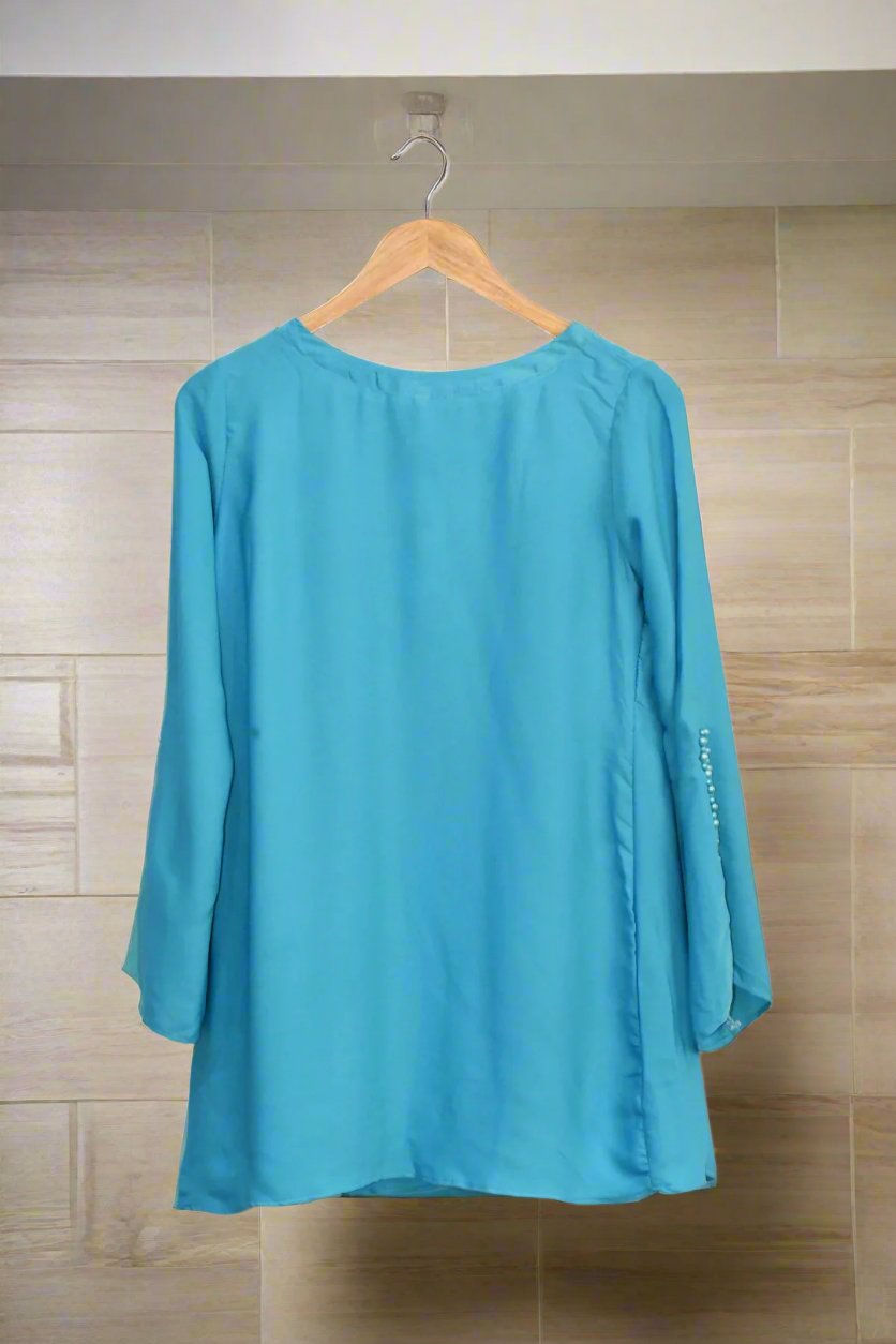 Top Pearl Sleeves-Turquoise