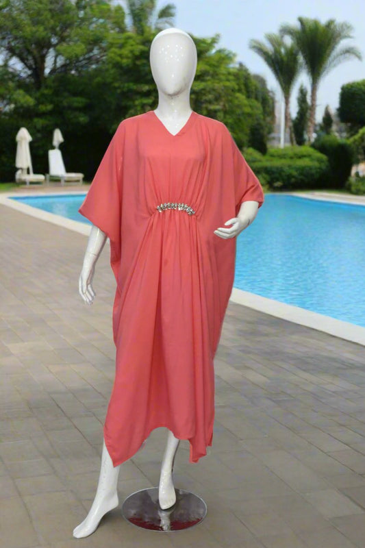 Maxi Kaftan Plain-Brink Pink