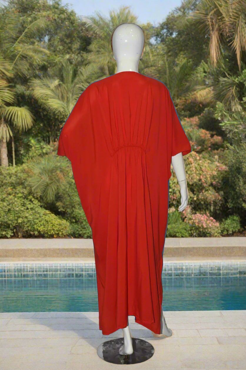 Maxi Kaftan Plain-Candy Red