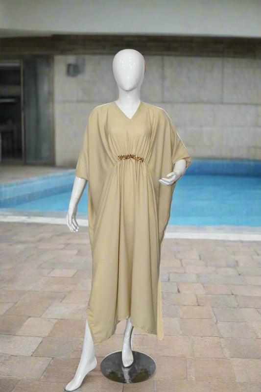 Maxi Kaftan Plain-Beige