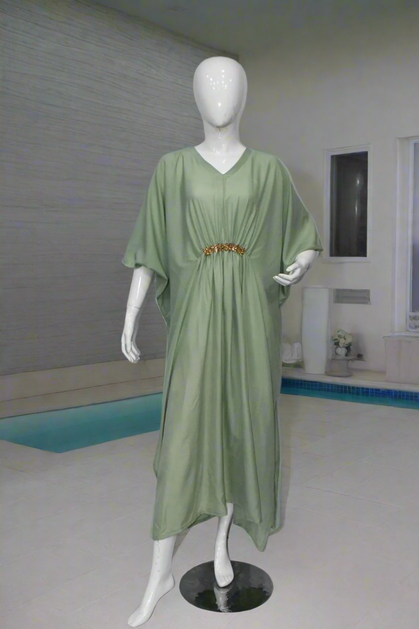 Maxi Kaftan Plain-Pistachio Green