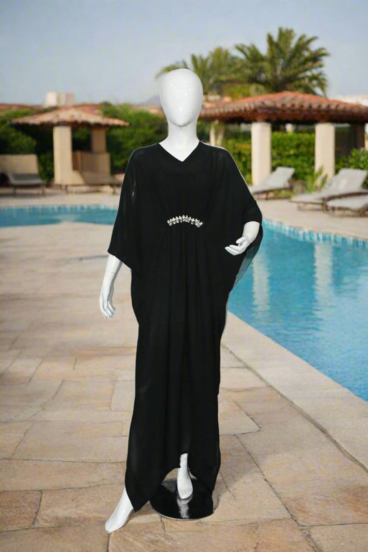 Maxi Kaftan Plain-Jet Black