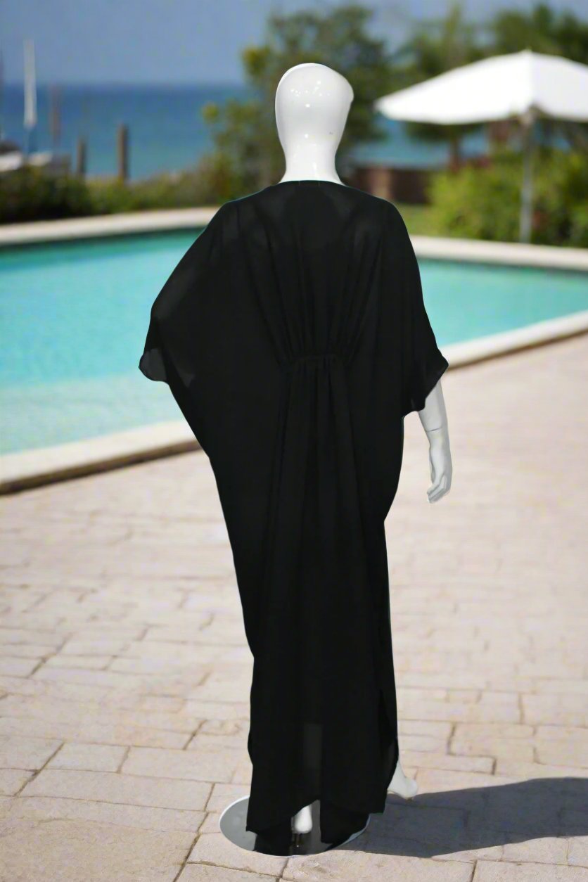 Maxi Kaftan Plain-Jet Black