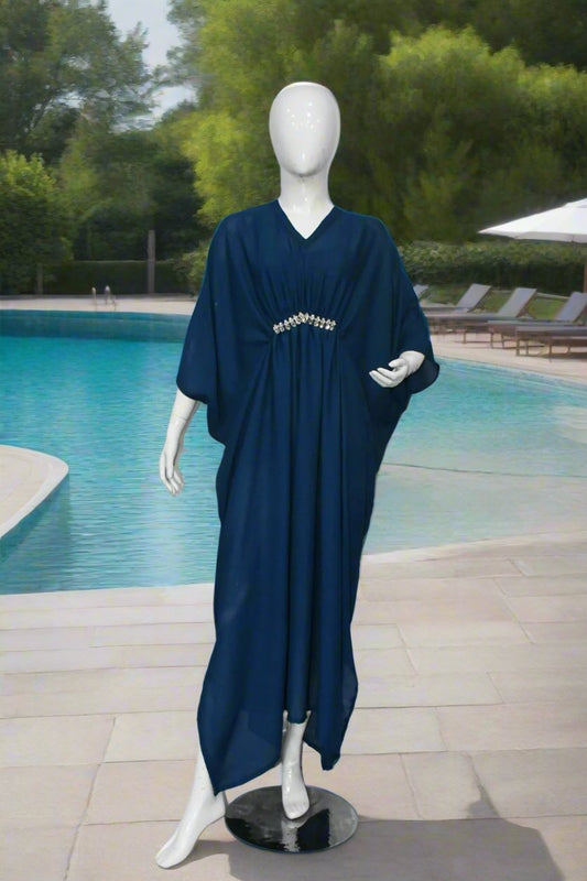 Maxi Kaftan Plain-Classic Blue