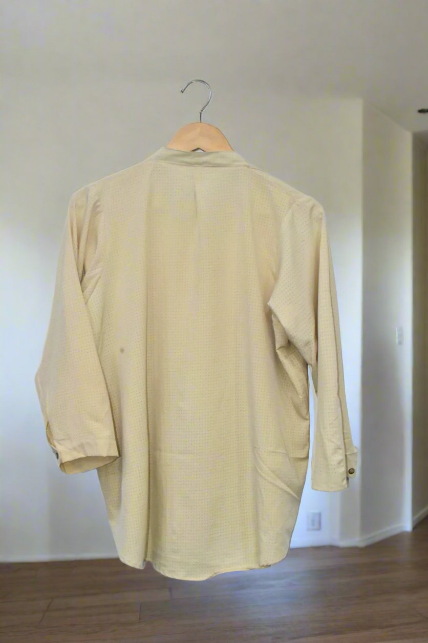 Top Henley Neck-Oyster Cream