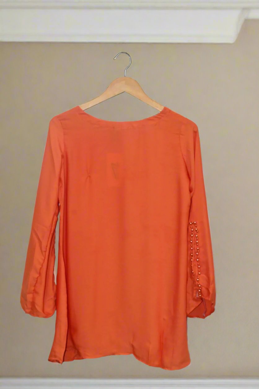 Top Pearl Sleeves-Neon Orange