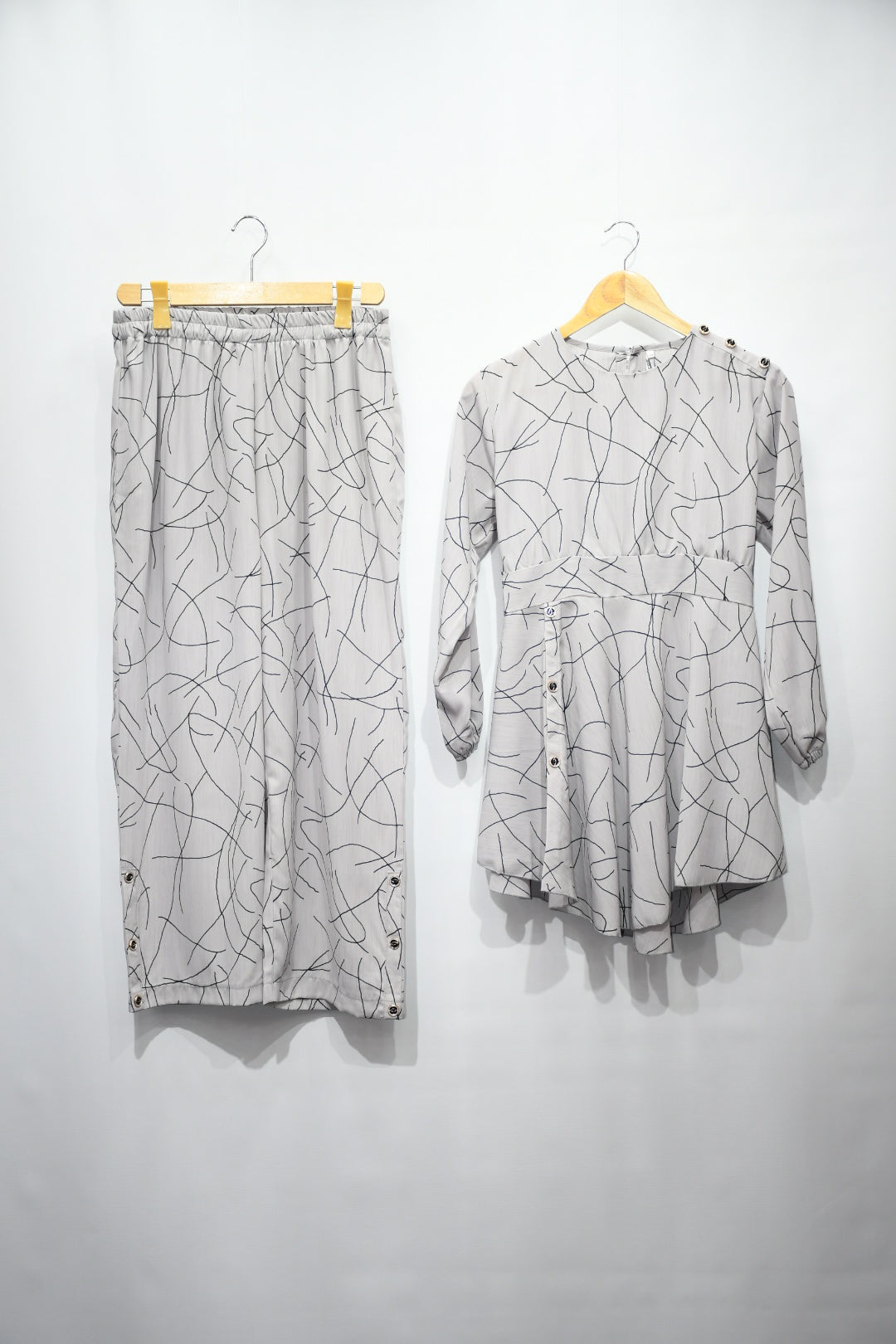 Korean style top and trouser- Ash cloud