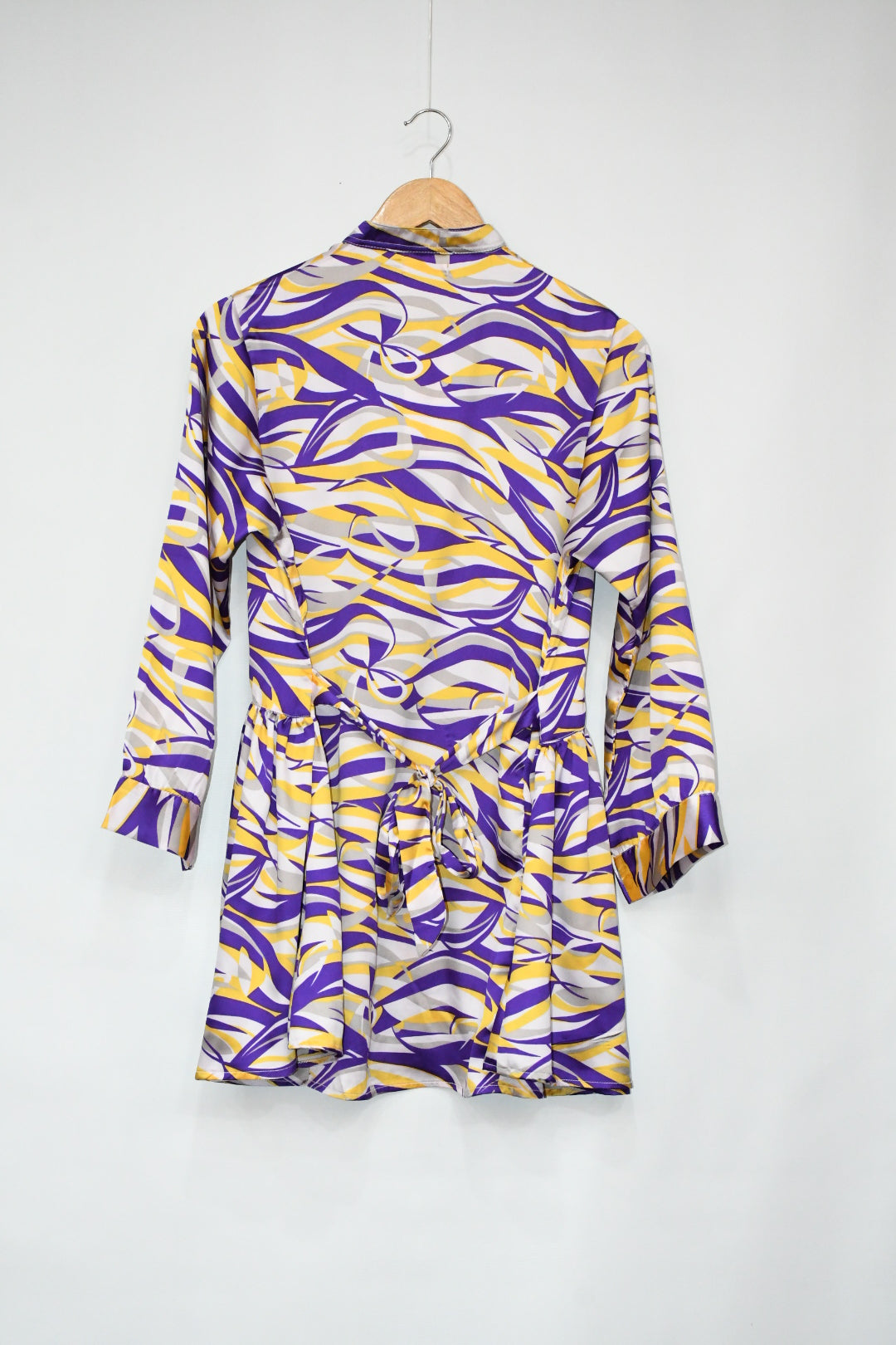 Printed Silk Two Piece-Lavender Yellow