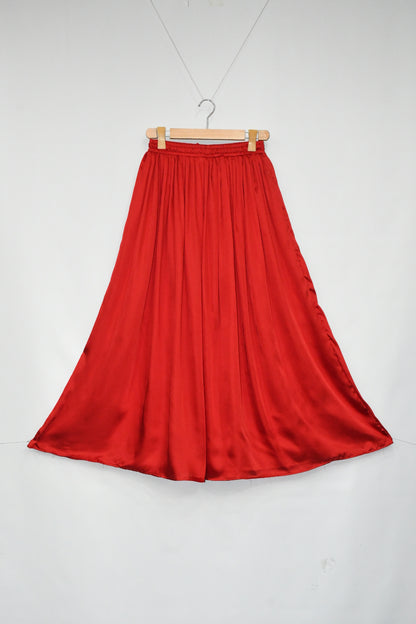 Silk Skirt-Candy Red