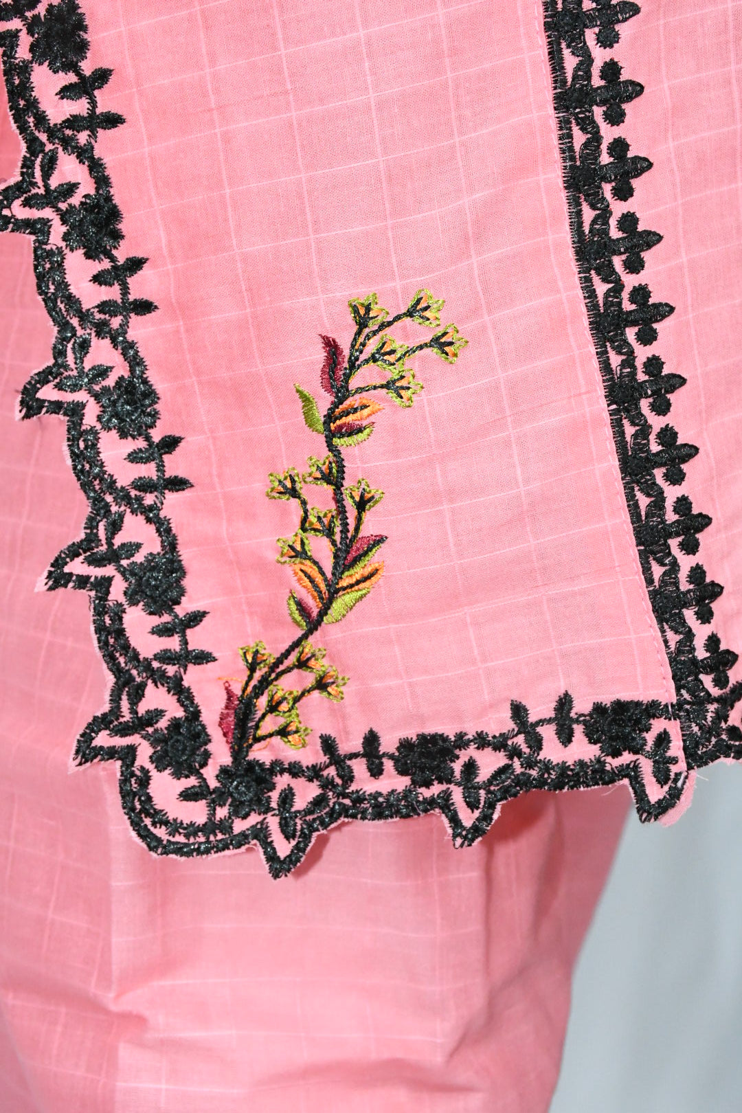 Rose Pink Vintage Embroidered Shirt and Trouser