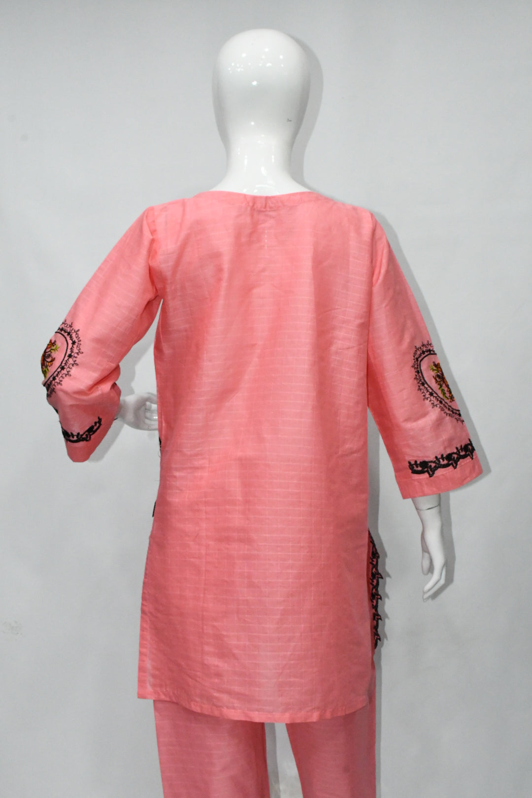 Rose Pink Vintage Embroidered Shirt and Trouser