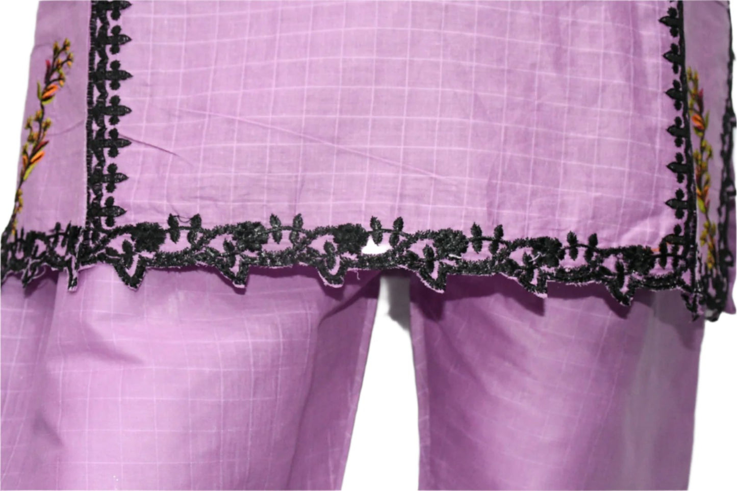 Lilac Vintage Embroidered Shirt and Trouser