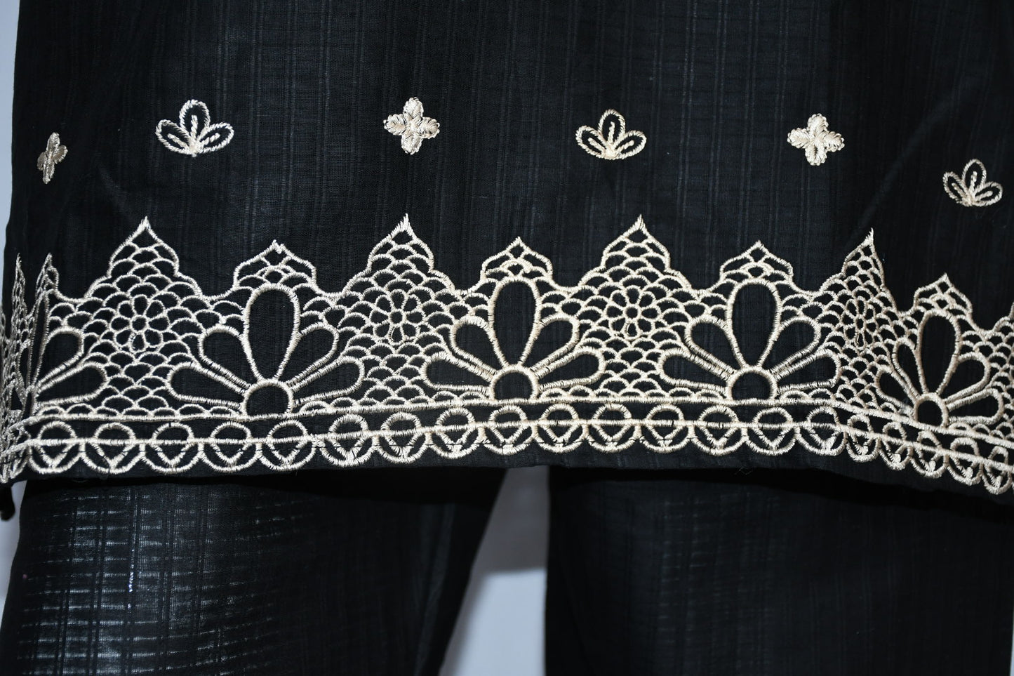 Ebony Black Embroidered Shirt and Trouser