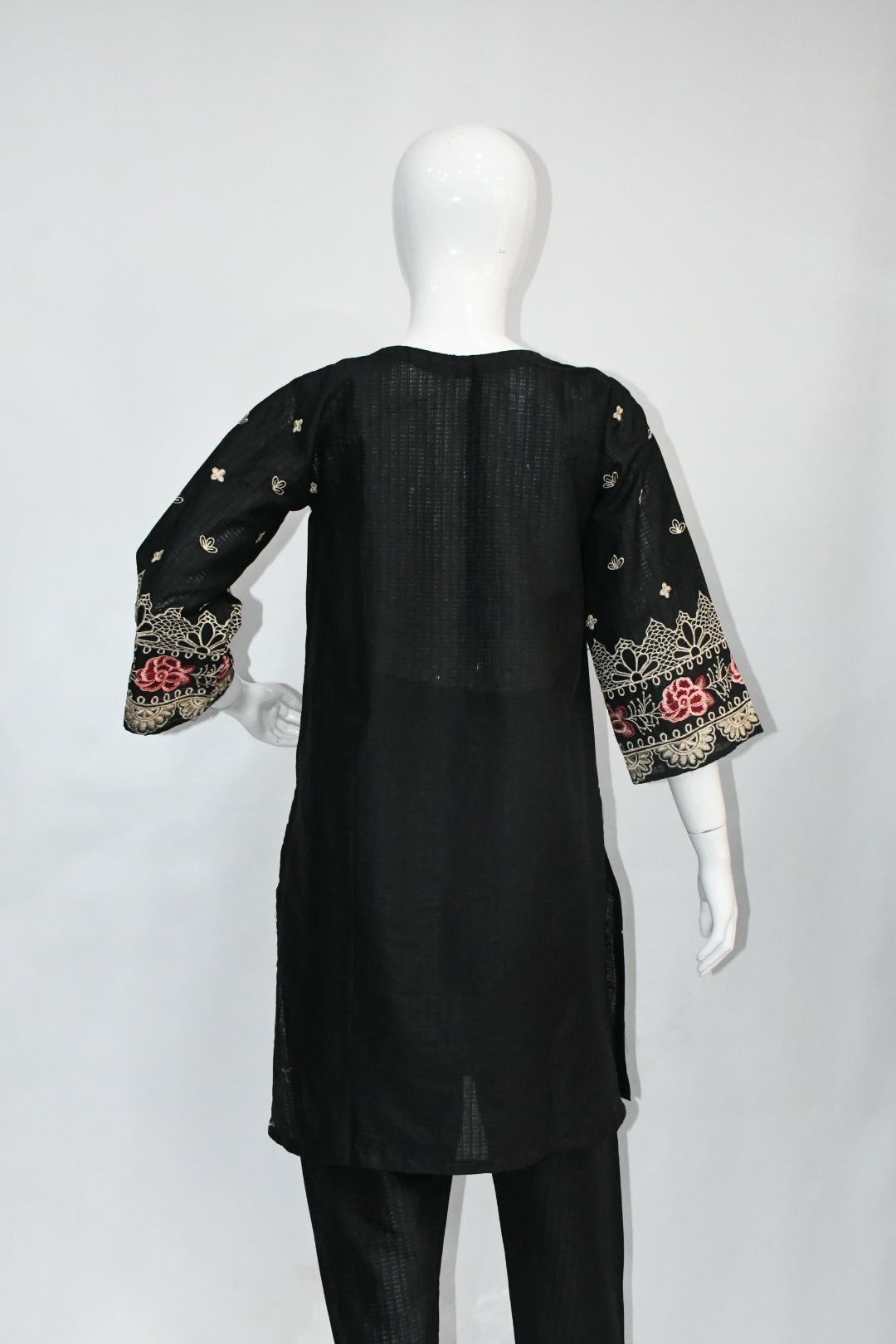 Ebony Black Embroidered Shirt and Trouser