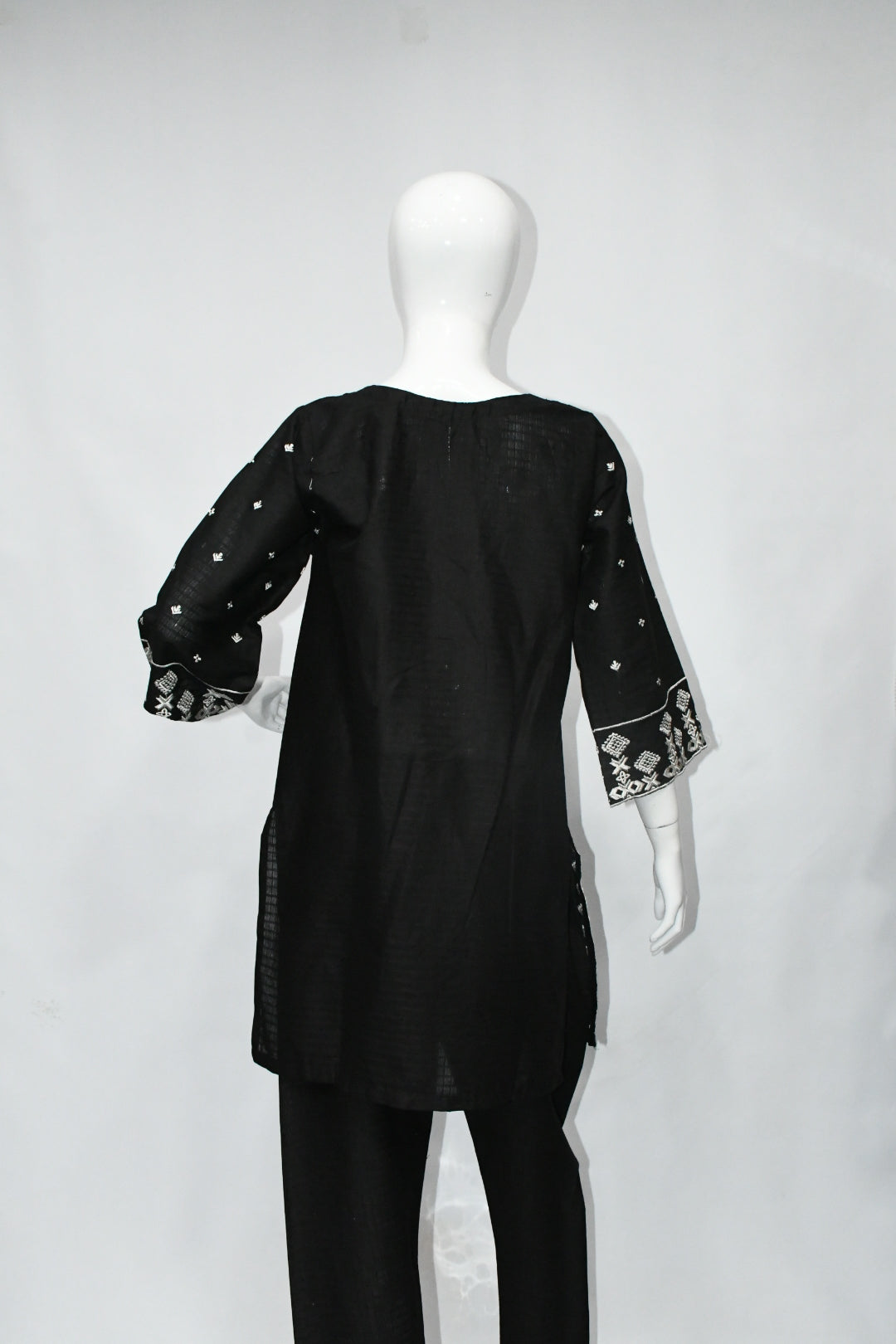 Metallic Black Embroidered Shirt and Trouser