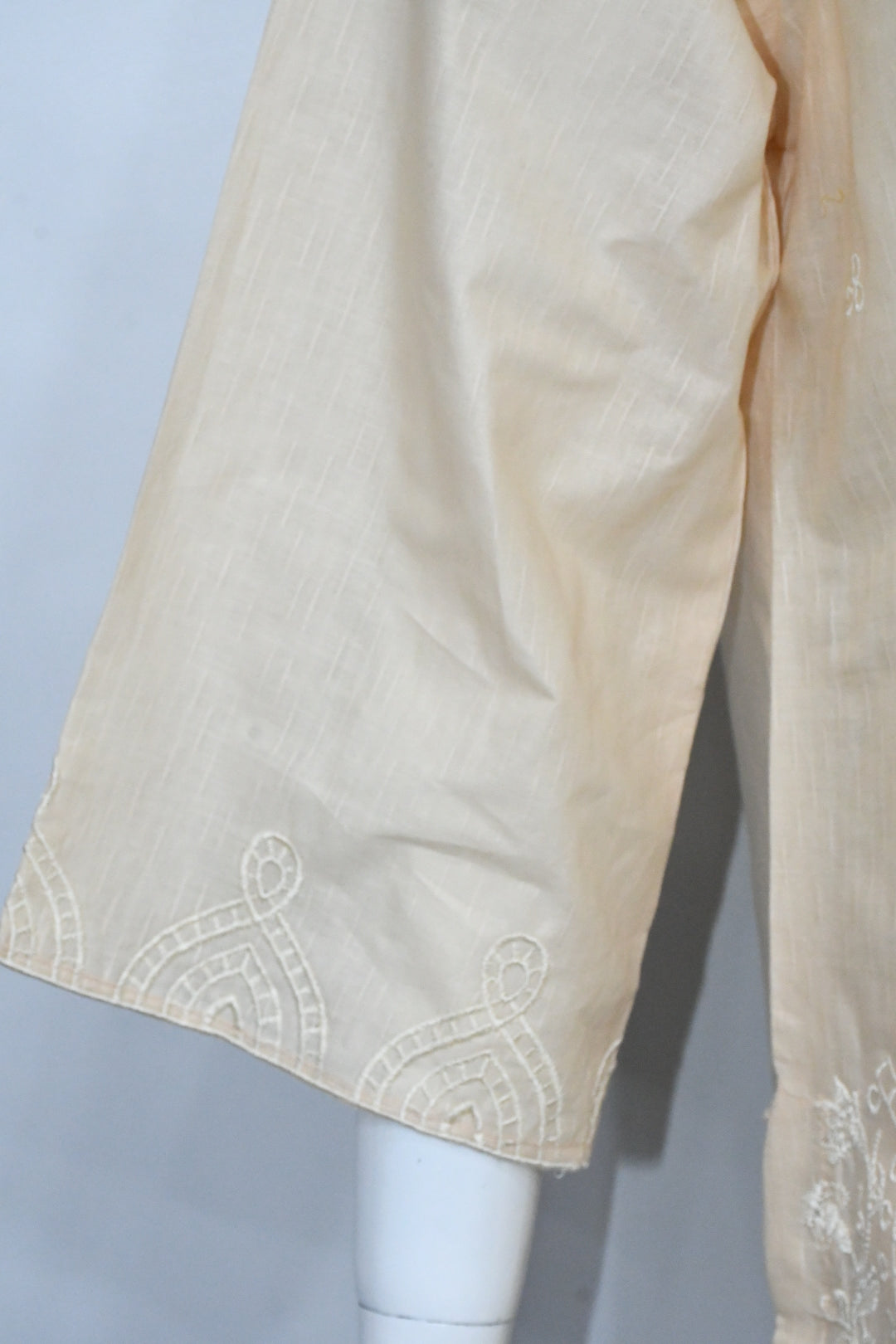 Oyster Cream Embroidered Shirt and Trouser