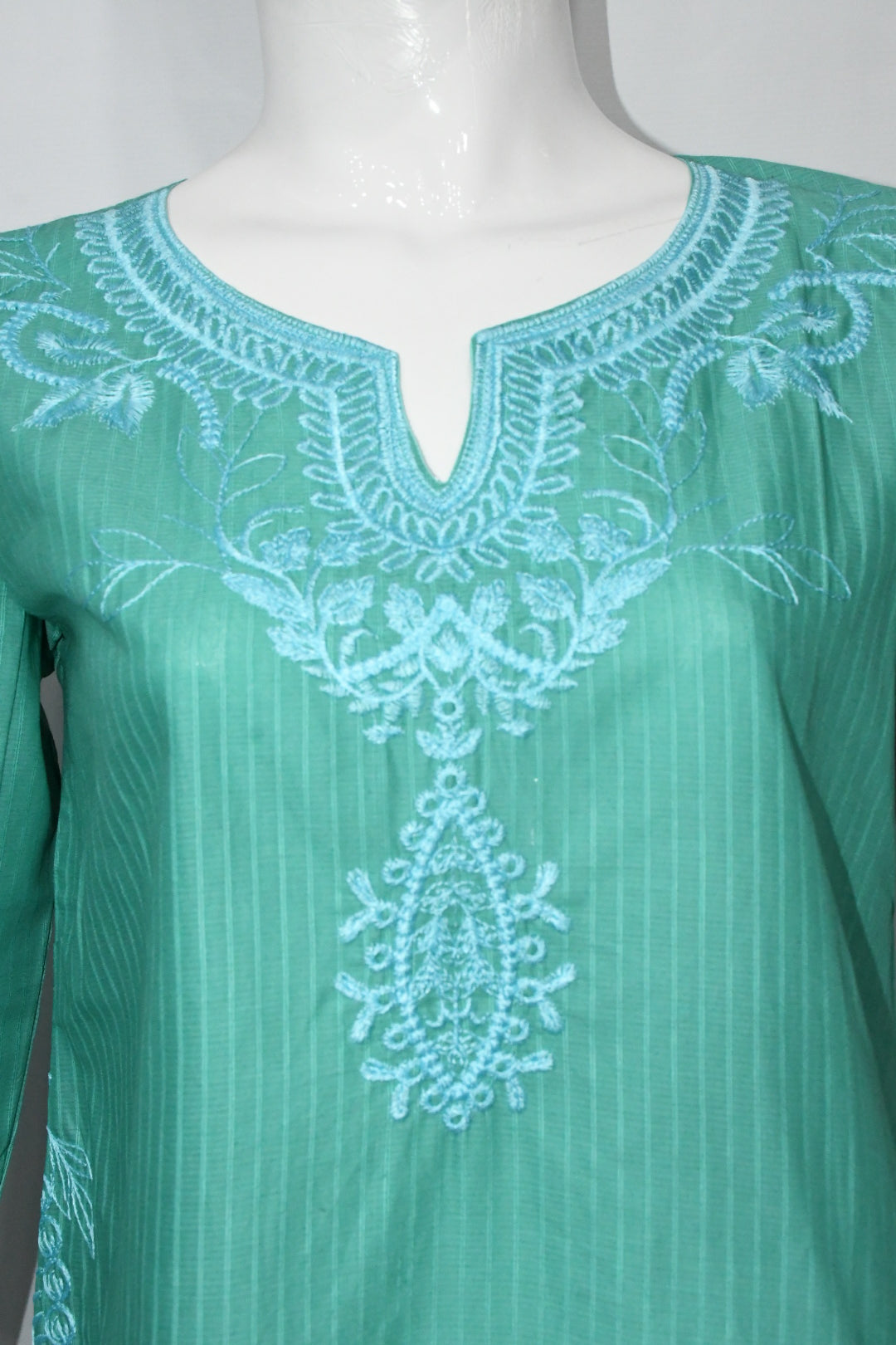 Aqua Green Embroidered Shirt and Trouser