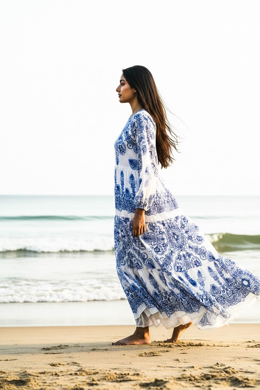 Maxi Regular Midi Dress-Nomad Blue