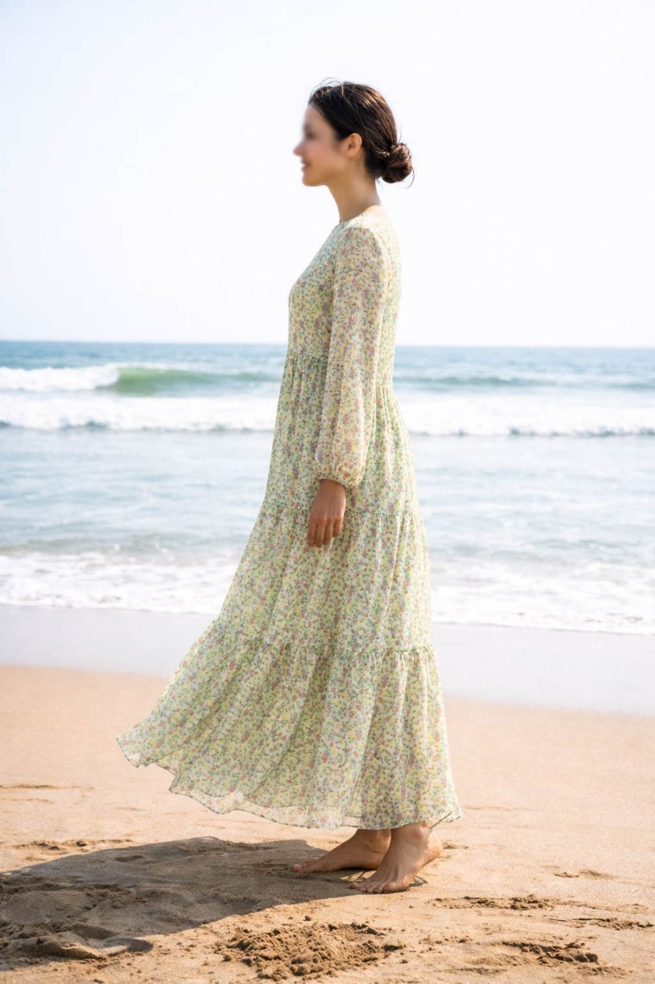 Maxi Regular Midi Dress-Pastel Botanical