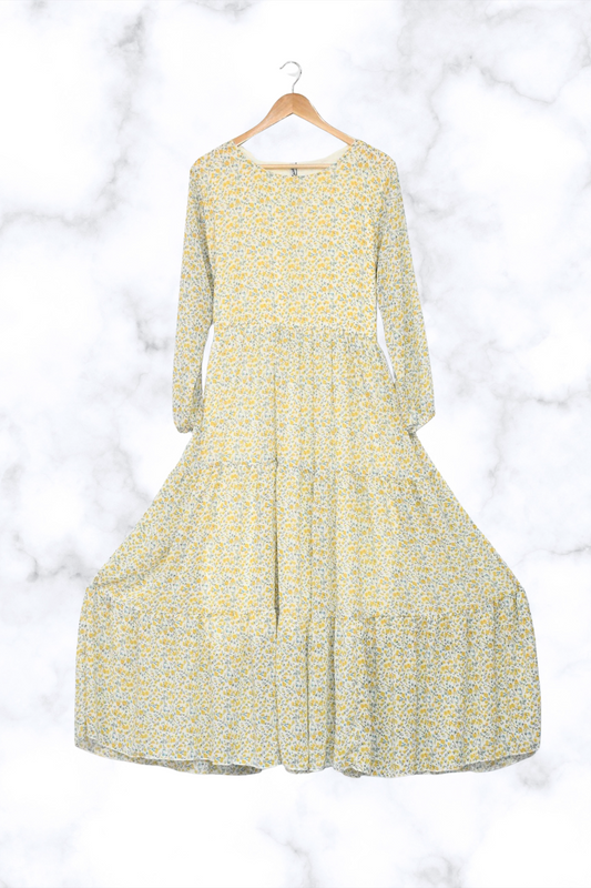 Maxi Regular Midi Dress-Mustard Spring