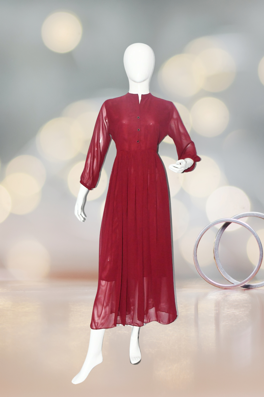 Maxi Three Button Royal Maroon