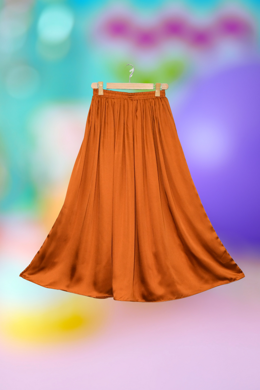 Silk Skirt-Tangerine Mist