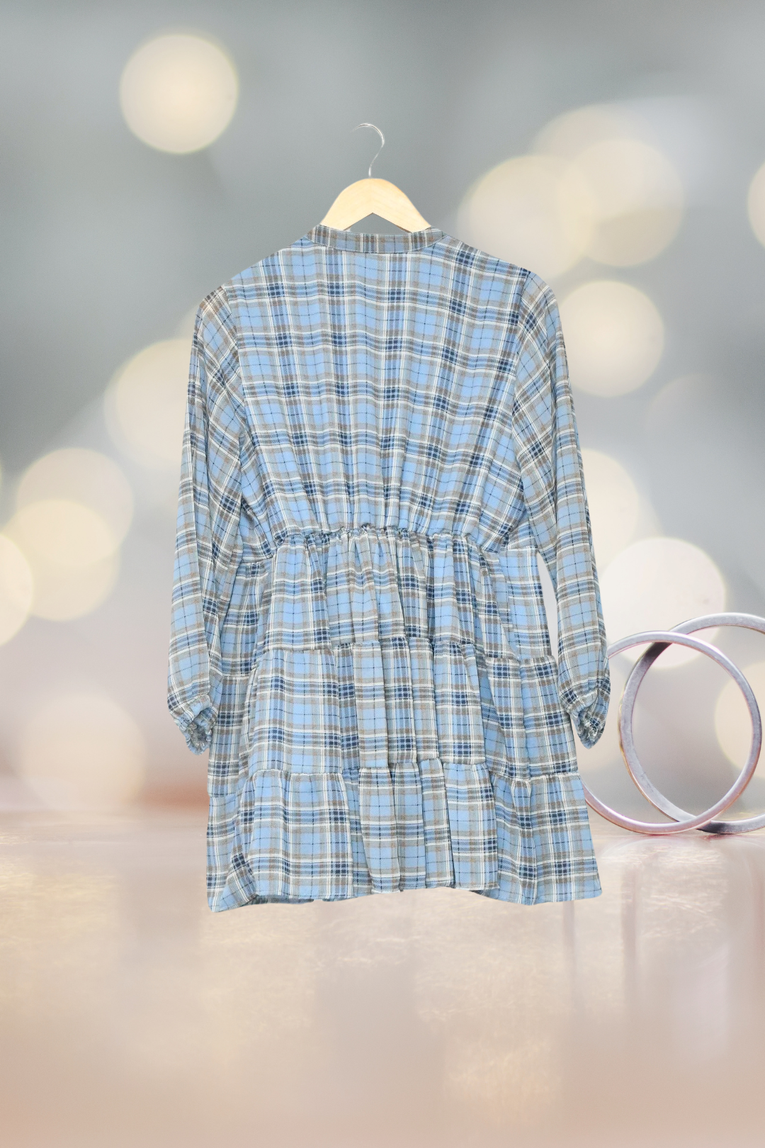 Top Plaid Pattern-Blue Hues