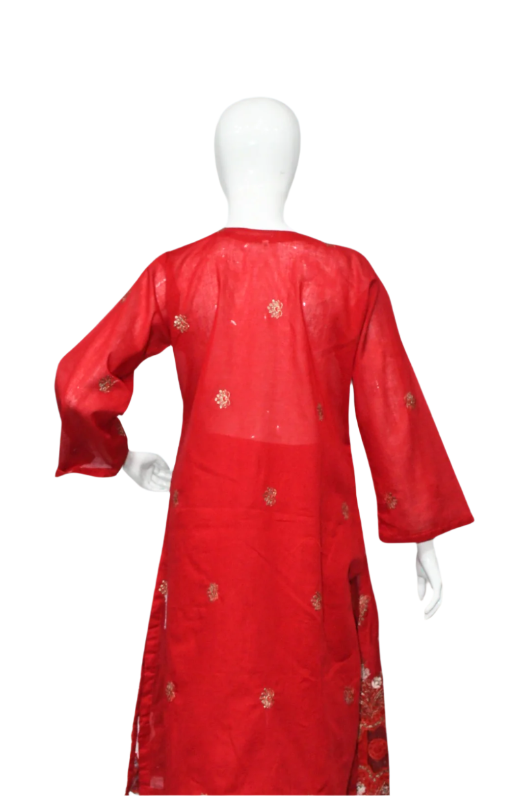 Chili Red Embroidered Shirt,Trouser & Dopatta