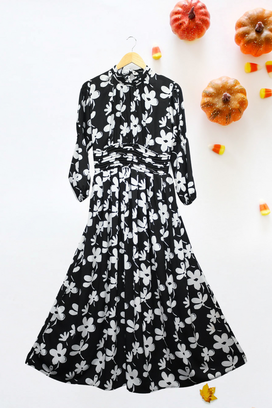 Pintax Midi Dress- Porcelain Ebony