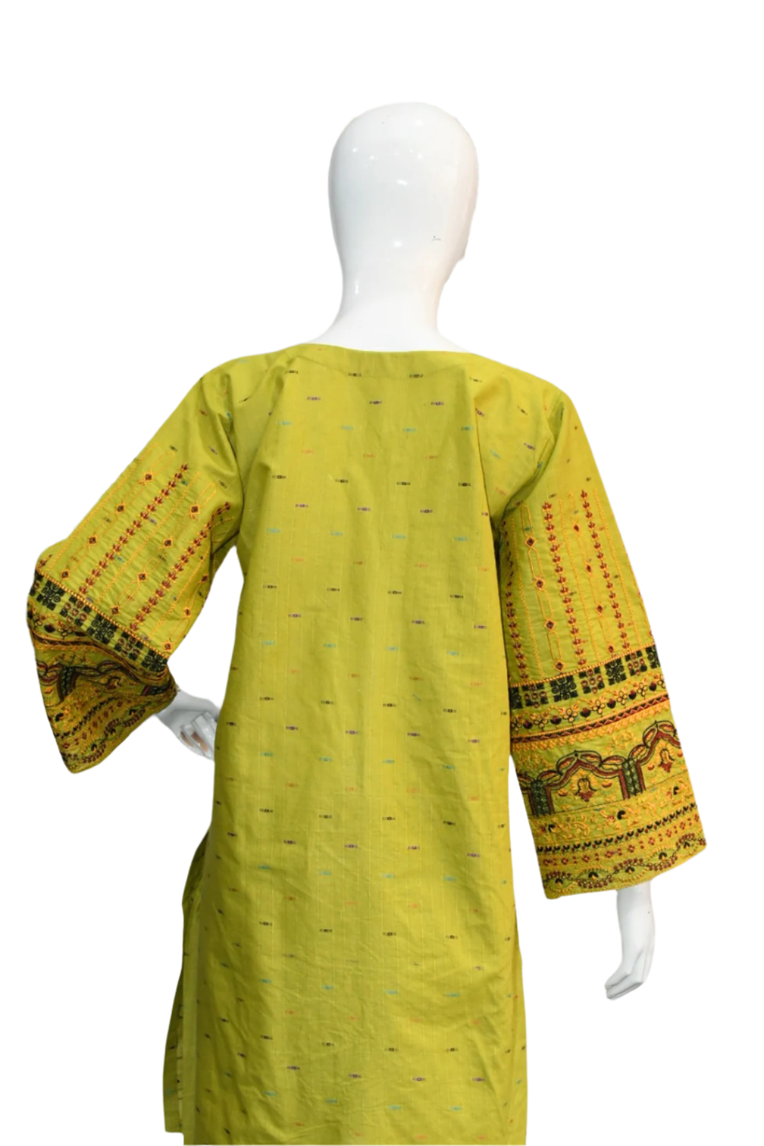 Bindi Cotton Embroidered Lime Green Two piece