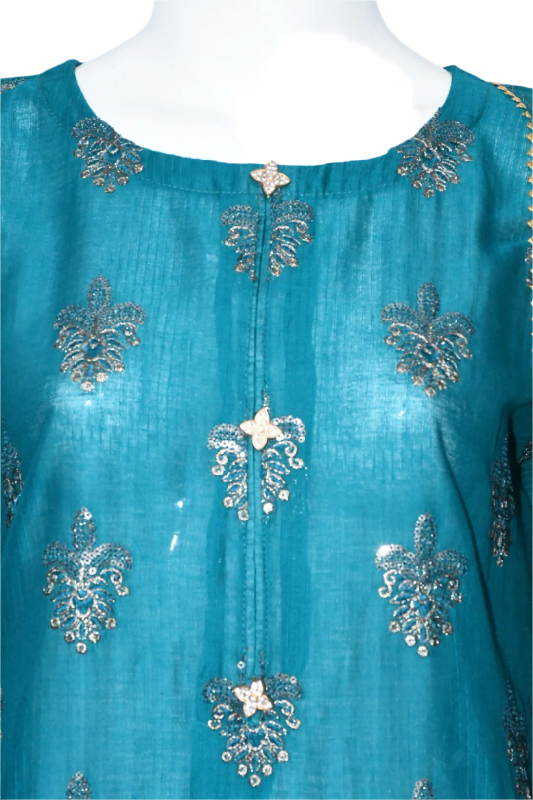 Sea Green Embroidered Shirt,Trouser & Dopatta