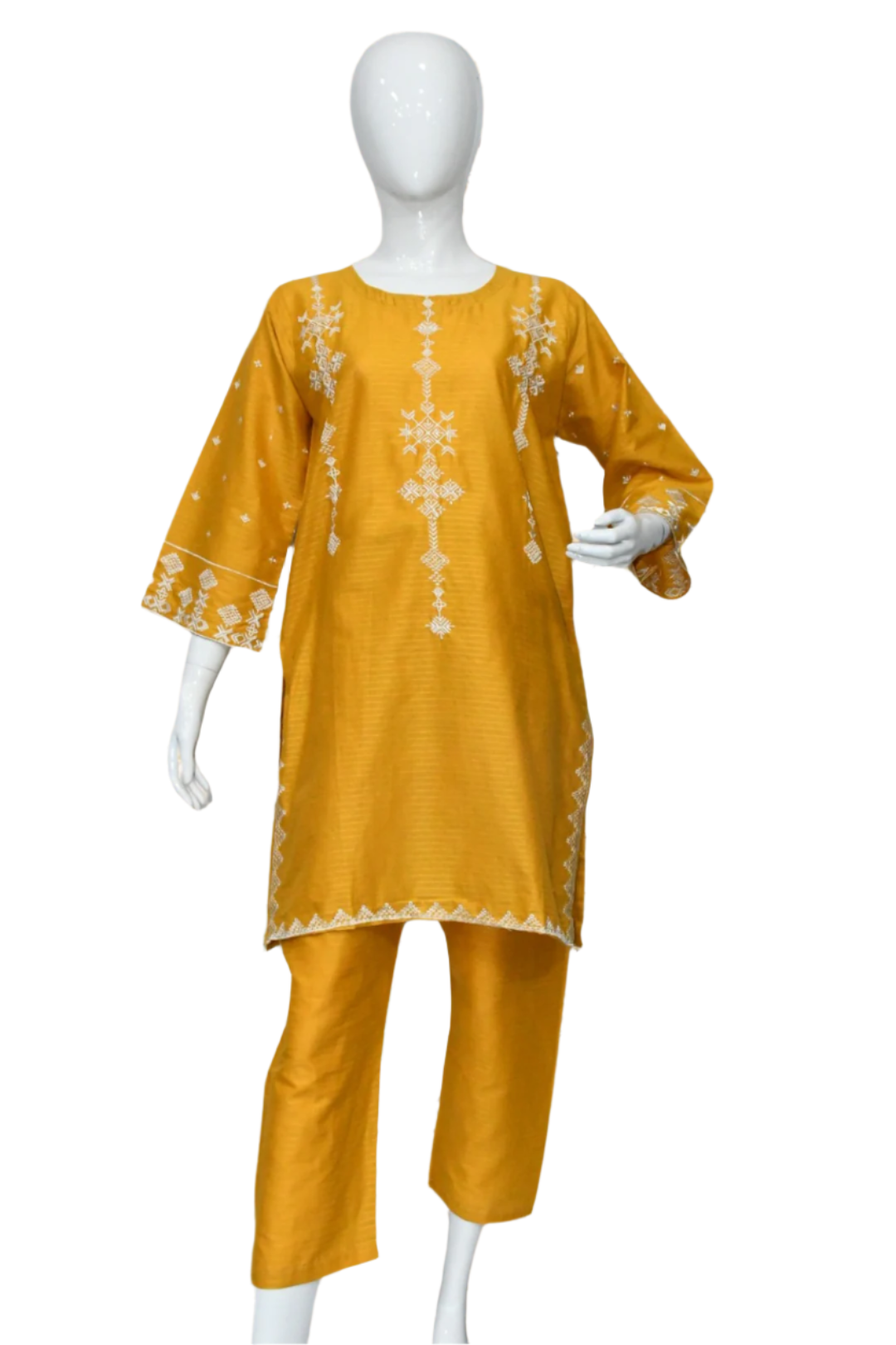 Sunflower Yellow Embroidered Shirt and Trouser