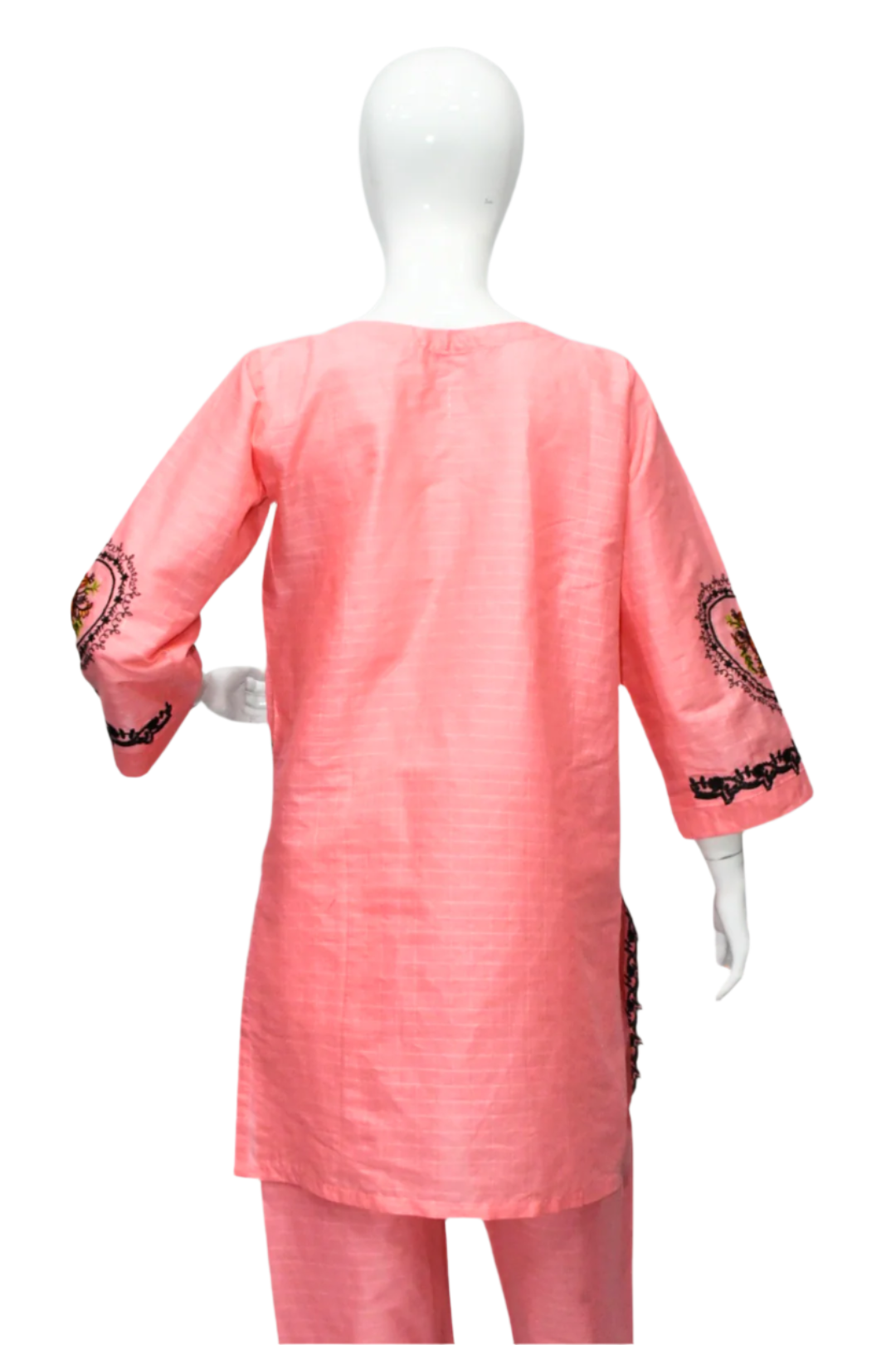 Rose Pink Vintage Embroidered Shirt and Trouser