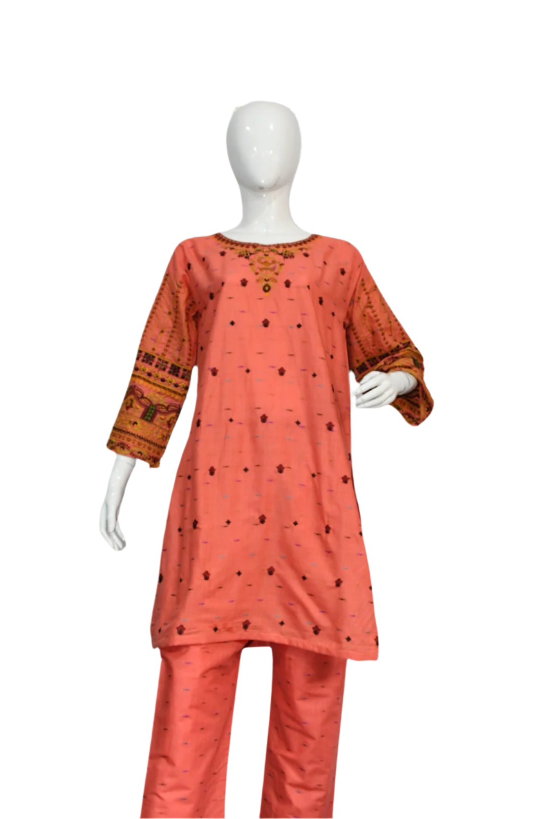 Bindi Cotton Embroidered Peachy Rose Two piece