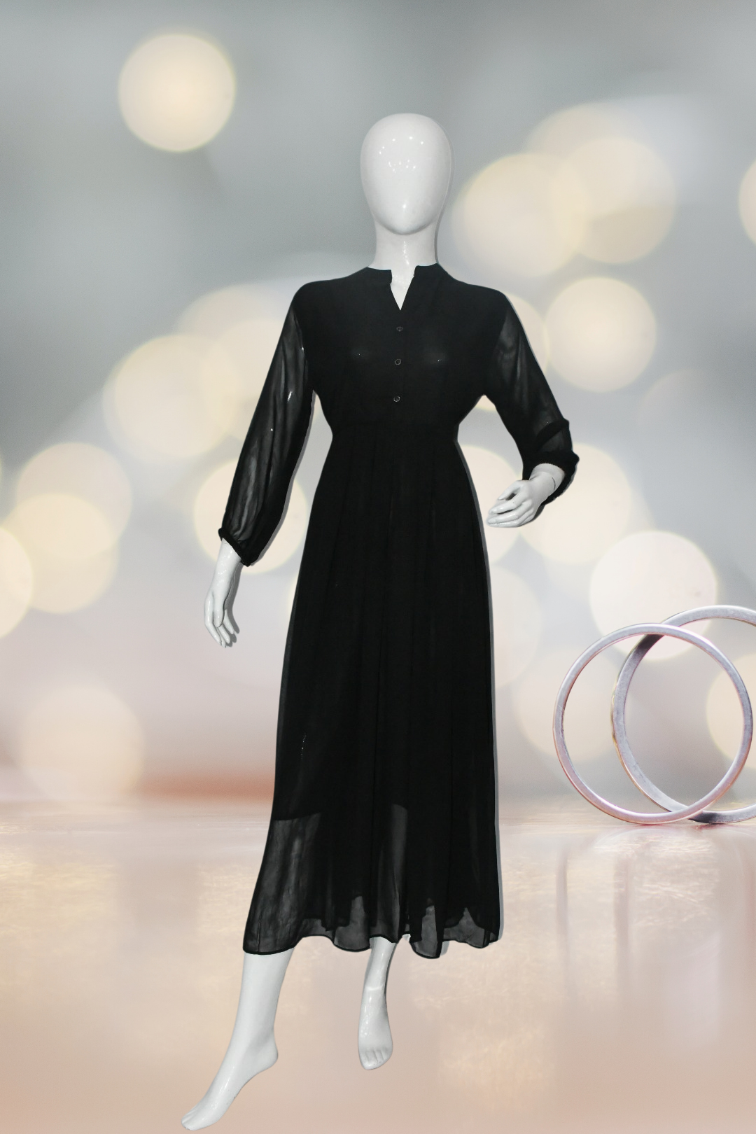 Maxi Three Button Jet Black