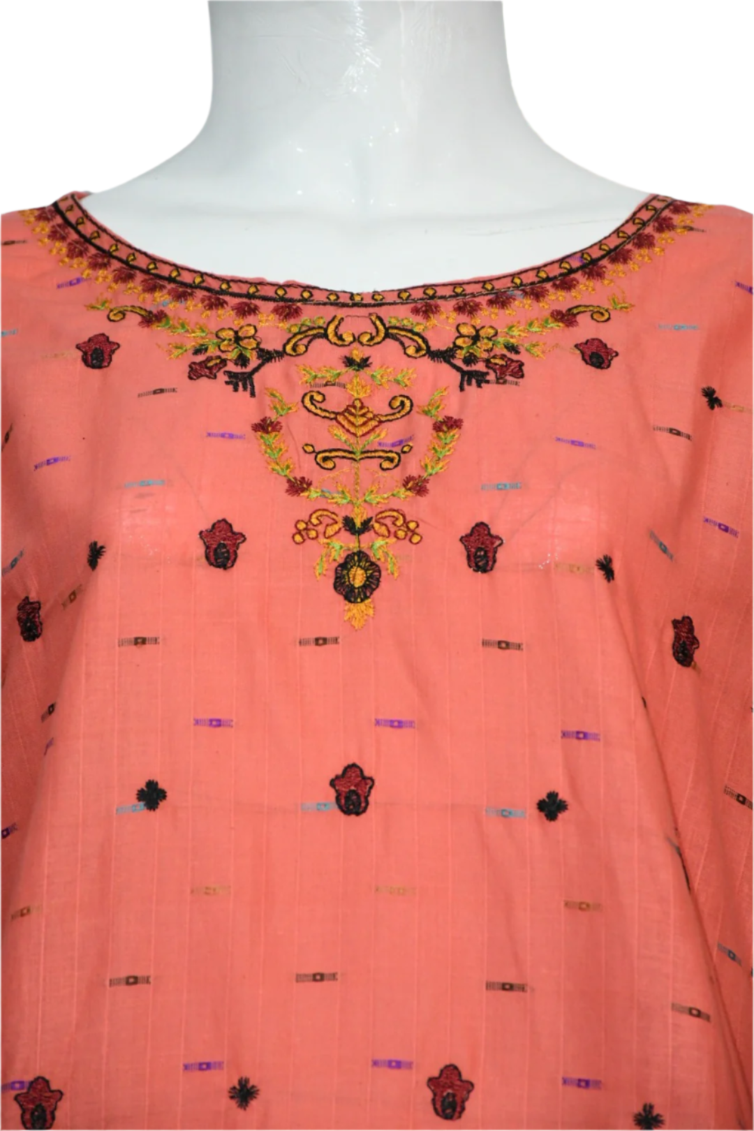 Bindi Cotton Embroidered Peachy Rose Two piece