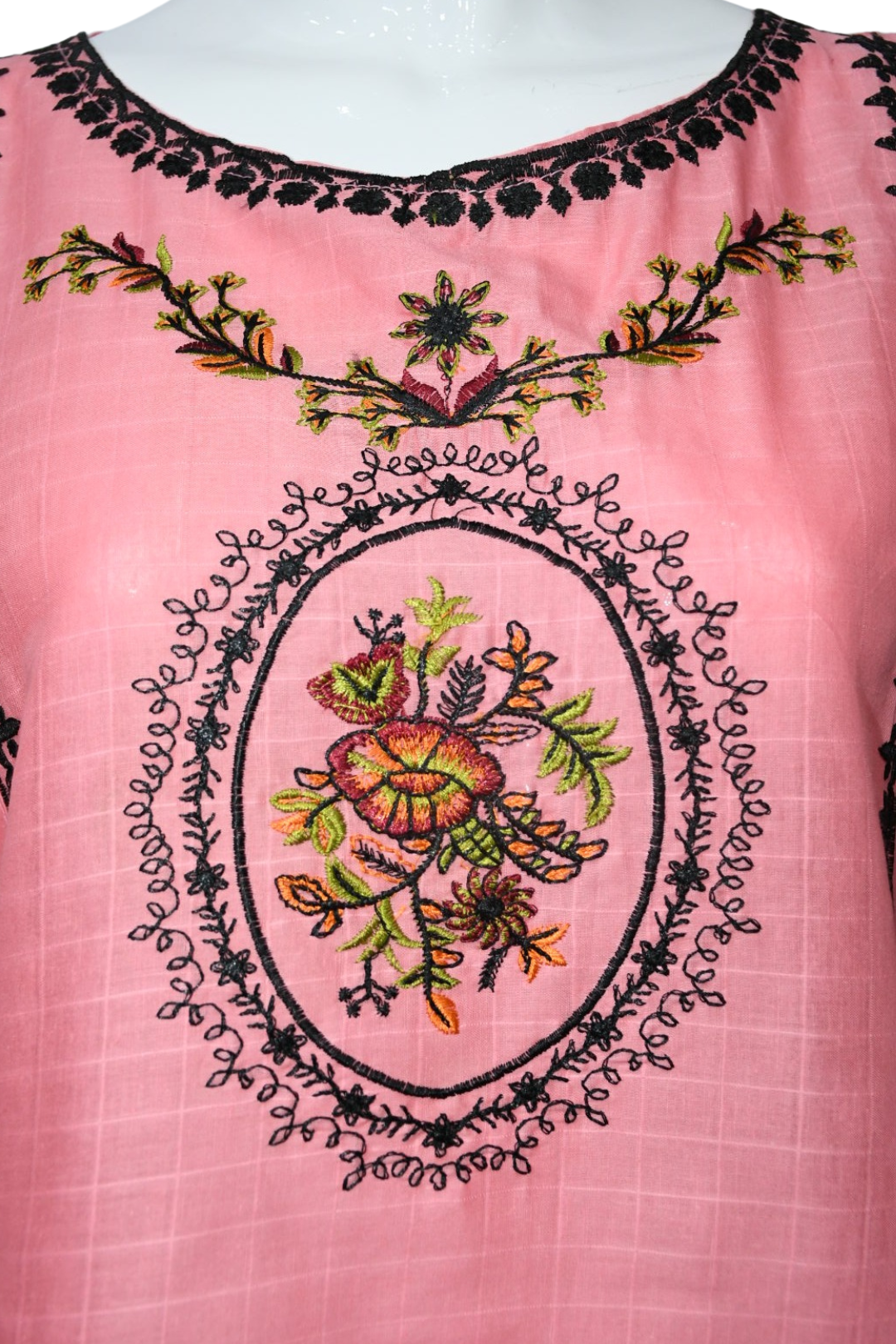 Rose Pink Vintage Embroidered Shirt and Trouser