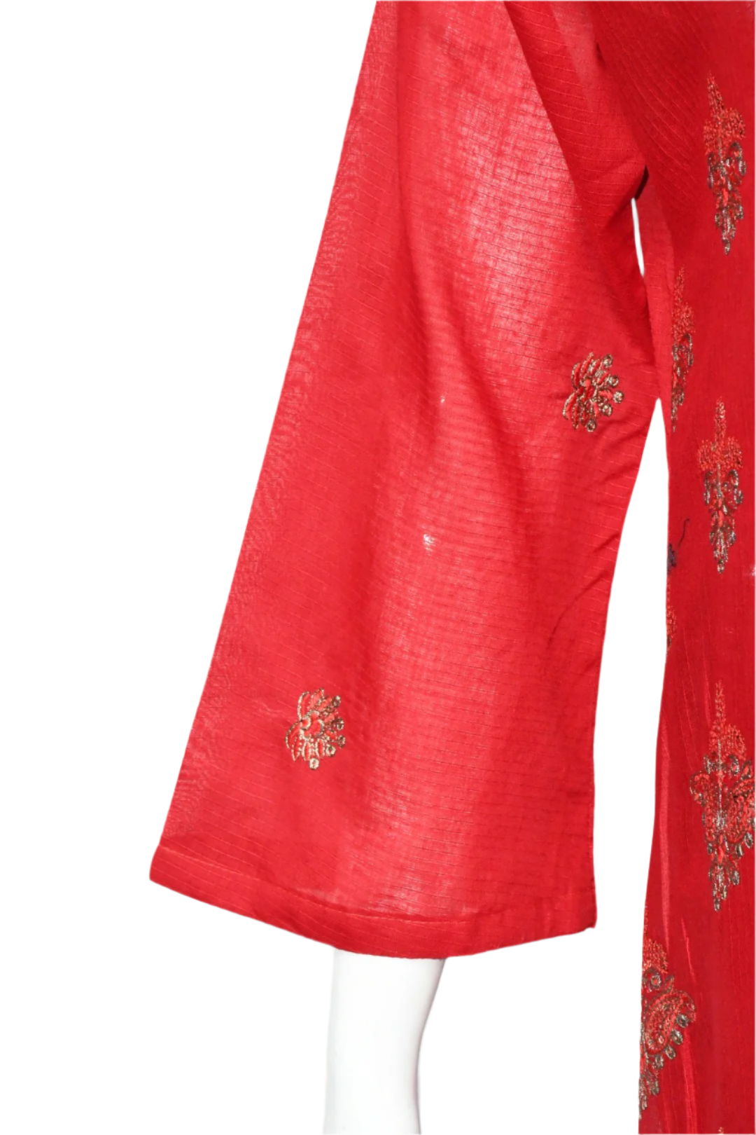 Chili Red Embroidered Shirt,Trouser & Dopatta