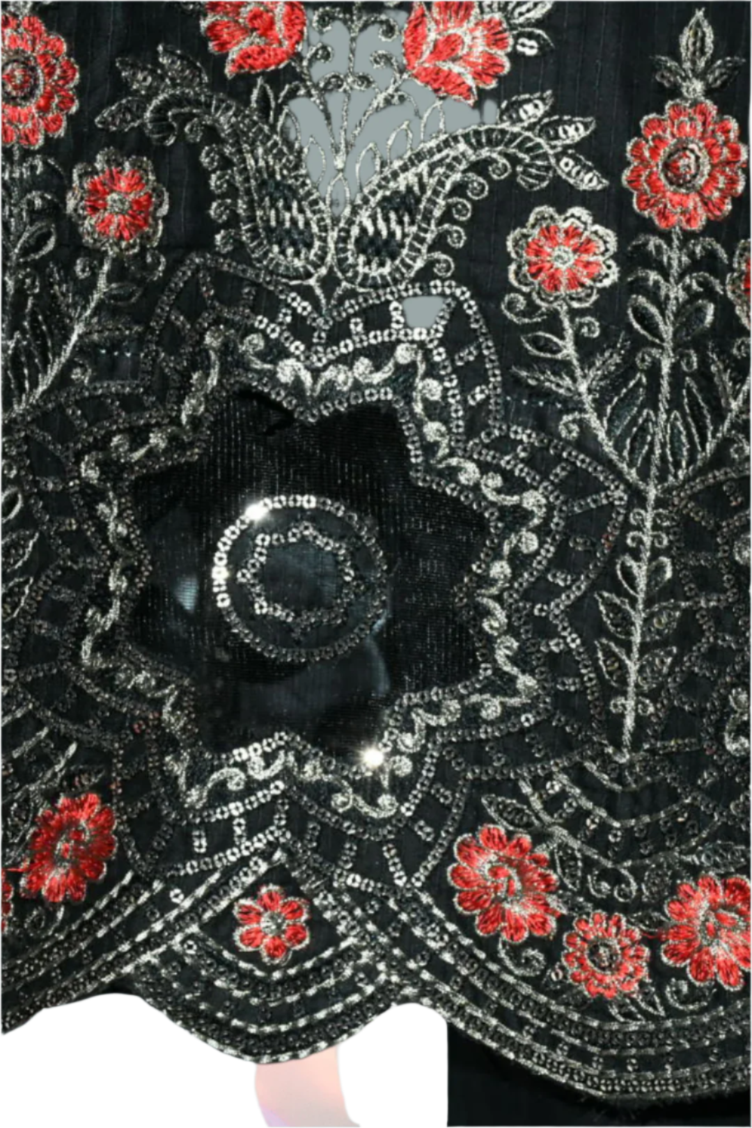 Jet Black Embroidered Shirt,Trouser & Dopatta